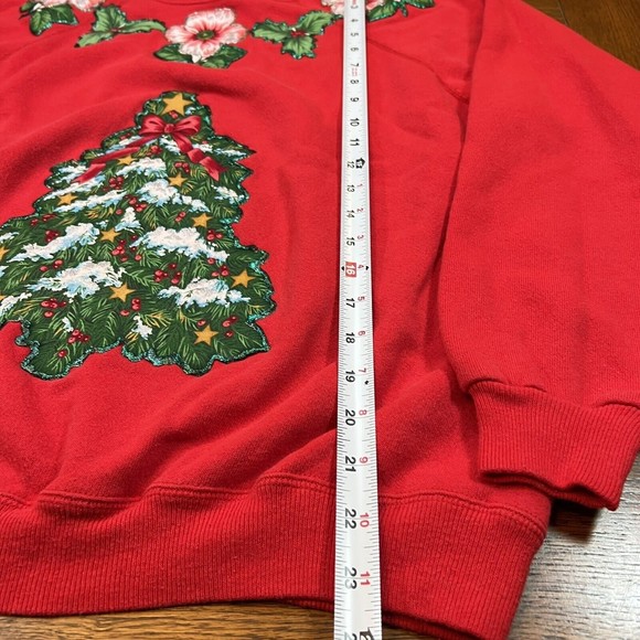 VTG Ugly Christmas Sweatshirt Hanes Her Way Size Large - Picture 7 of 9